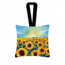Load image into Gallery viewer, Kansas Sunflowers in Watercolor Hanging Square Fabric Ornament 3.5 × 3.5