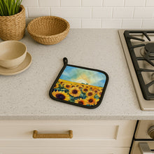 Load image into Gallery viewer, Kansas Sunflowers in Watercolor Pair of Pot Holders