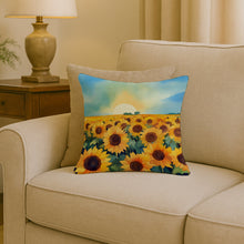Load image into Gallery viewer, Kansas Sunflowers in Watercolor Throw Pillow