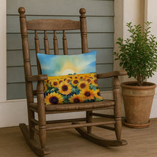 Load image into Gallery viewer, Kansas Sunflowers in Watercolor Throw Pillow