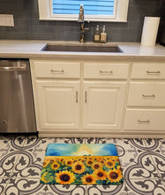 Load image into Gallery viewer, Kansas Sunflowers in Watercolor Memory Foam Kitchen Mat