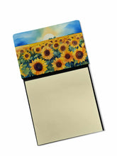 Load image into Gallery viewer, Kansas Sunflowers in Watercolor Sticky Note Holder- Refiilable Desk Accessory Note Pad