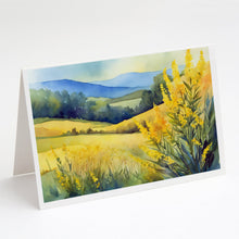 Load image into Gallery viewer, Kentucky Goldenrod in Watercolor Greeting Cards -  Blank Note Cards – 8-Pack of Artist-Designed Cards with Envelopes