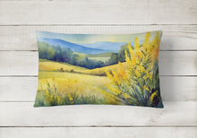 Load image into Gallery viewer, Kentucky Goldenrod in Watercolor Fabric Decorative Pillow