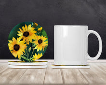 Load image into Gallery viewer, Kentucky Goldenrod in Watercolor Large Sandstone Coasters Pack of 4