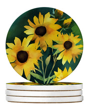 Load image into Gallery viewer, Kentucky Goldenrod in Watercolor Large Sandstone Coasters Pack of 4