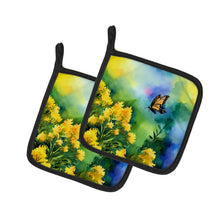 Load image into Gallery viewer, Kentucky Goldenrod in Watercolor Pair of Pot Holders