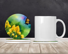 Load image into Gallery viewer, Kentucky Goldenrod in Watercolor Large Sandstone Coasters Pack of 4