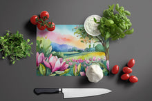 Load image into Gallery viewer, Louisiana Magnolias in Watercolor Glass Cutting Boards – Durable, Decorative Kitchen Art Large