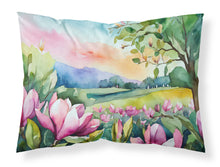 Load image into Gallery viewer, Louisiana Magnolias in Watercolor Fabric Standard Pillowcase – Artistic Decorative Front, White Back