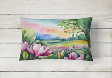 Load image into Gallery viewer, Louisiana Magnolias in Watercolor Fabric Decorative Pillow