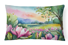Load image into Gallery viewer, Louisiana Magnolias in Watercolor Fabric Decorative Pillow