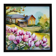 Load image into Gallery viewer, Louisiana Magnolias in Watercolor Framed Metal Print