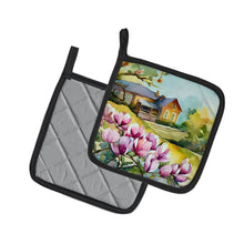 Load image into Gallery viewer, Louisiana Magnolias in Watercolor Pair of Pot Holders
