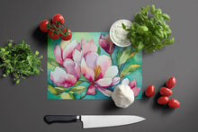 Load image into Gallery viewer, Louisiana Magnolias in Watercolor Glass Cutting Boards – Durable, Decorative Kitchen Art Large