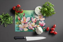 Load image into Gallery viewer, Louisiana Magnolias in Watercolor Glass Cutting Boards – Durable, Decorative Kitchen Art Large
