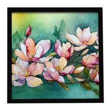 Load image into Gallery viewer, Louisiana Magnolias in Watercolor Framed Metal Print
