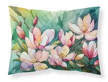 Load image into Gallery viewer, Louisiana Magnolias in Watercolor Fabric Standard Pillowcase – Artistic Decorative Front, White Back