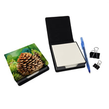 Load image into Gallery viewer, Maine White Pine Cone and Tassels in Watercolor PU Leather Note Paper Holder