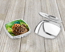 Load image into Gallery viewer, Maine White Pine Cone and Tassels in Watercolor Compact Mirror