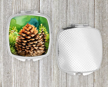 Load image into Gallery viewer, Maine White Pine Cone and Tassels in Watercolor Compact Mirror