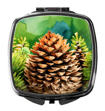 Load image into Gallery viewer, Maine White Pine Cone and Tassels in Watercolor Compact Mirror