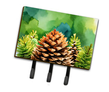 Load image into Gallery viewer, Maine White Pine Cone and Tassels in Watercolor Leash or Key Holder