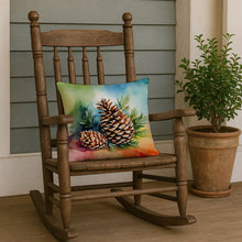 Load image into Gallery viewer, Maine White Pine Cone and Tassels in Watercolor Throw Pillow