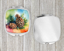 Load image into Gallery viewer, Maine White Pine Cone and Tassels in Watercolor Compact Mirror
