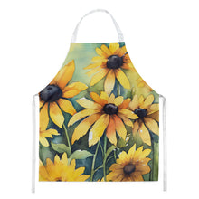 Load image into Gallery viewer, Maryland Black-Eyed Susans in Watercolor Apron – Artist-Designed Kitchen, BBQ &amp; Craft Apron