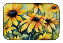 Load image into Gallery viewer, Maryland Black-Eyed Susans in Watercolor Dish Drying Mat