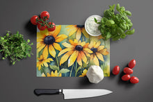Load image into Gallery viewer, Maryland Black-Eyed Susans in Watercolor Glass Cutting Boards – Durable, Decorative Kitchen Art Large