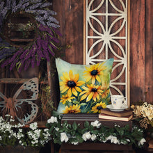 Load image into Gallery viewer, Maryland Black-Eyed Susans in Watercolor Throw Pillow