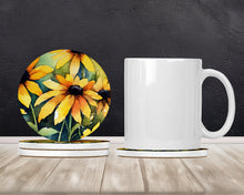 Load image into Gallery viewer, Maryland Black-Eyed Susans in Watercolor Large Sandstone Coasters Pack of 4
