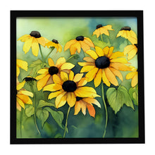 Load image into Gallery viewer, Maryland Black-Eyed Susans in Watercolor Framed Metal Print
