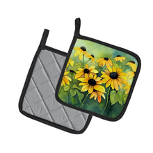 Load image into Gallery viewer, Maryland Black-Eyed Susans in Watercolor Pair of Pot Holders
