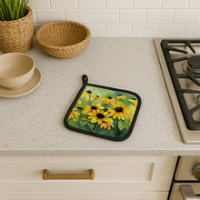 Load image into Gallery viewer, Maryland Black-Eyed Susans in Watercolor Pair of Pot Holders