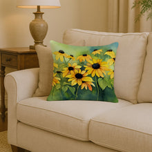 Load image into Gallery viewer, Maryland Black-Eyed Susans in Watercolor Throw Pillow