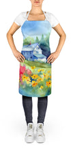 Load image into Gallery viewer, Massachusetts Mayflowers in Watercolor Apron – Artist-Designed Kitchen, BBQ &amp; Craft Apron