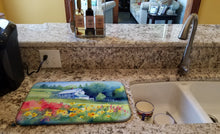 Load image into Gallery viewer, Massachusetts Mayflowers in Watercolor Dish Drying Mat