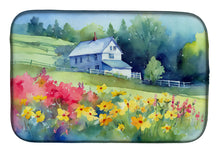 Load image into Gallery viewer, Massachusetts Mayflowers in Watercolor Dish Drying Mat