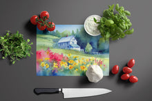 Load image into Gallery viewer, Massachusetts Mayflowers in Watercolor Glass Cutting Boards – Durable, Decorative Kitchen Art Large