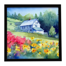 Load image into Gallery viewer, Massachusetts Mayflowers in Watercolor Framed Metal Print