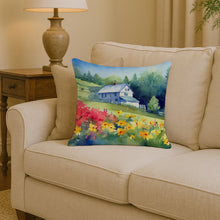 Load image into Gallery viewer, Massachusetts Mayflowers in Watercolor Throw Pillow