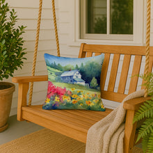 Load image into Gallery viewer, Massachusetts Mayflowers in Watercolor Throw Pillow