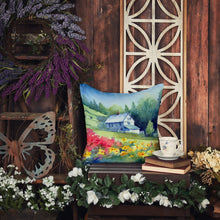 Load image into Gallery viewer, Massachusetts Mayflowers in Watercolor Throw Pillow
