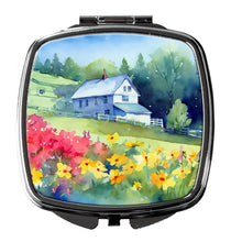 Load image into Gallery viewer, Massachusetts Mayflowers in Watercolor Compact Mirror