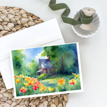 Load image into Gallery viewer, Massachusetts Mayflowers in Watercolor Greeting Cards -  Blank Note Cards – 8-Pack of Artist-Designed Cards with Envelopes
