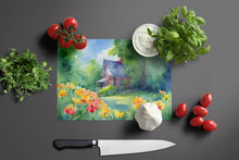 Load image into Gallery viewer, Massachusetts Mayflowers in Watercolor Glass Cutting Boards – Durable, Decorative Kitchen Art Large