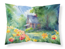 Load image into Gallery viewer, Massachusetts Mayflowers in Watercolor Fabric Standard Pillowcase – Artistic Decorative Front, White Back